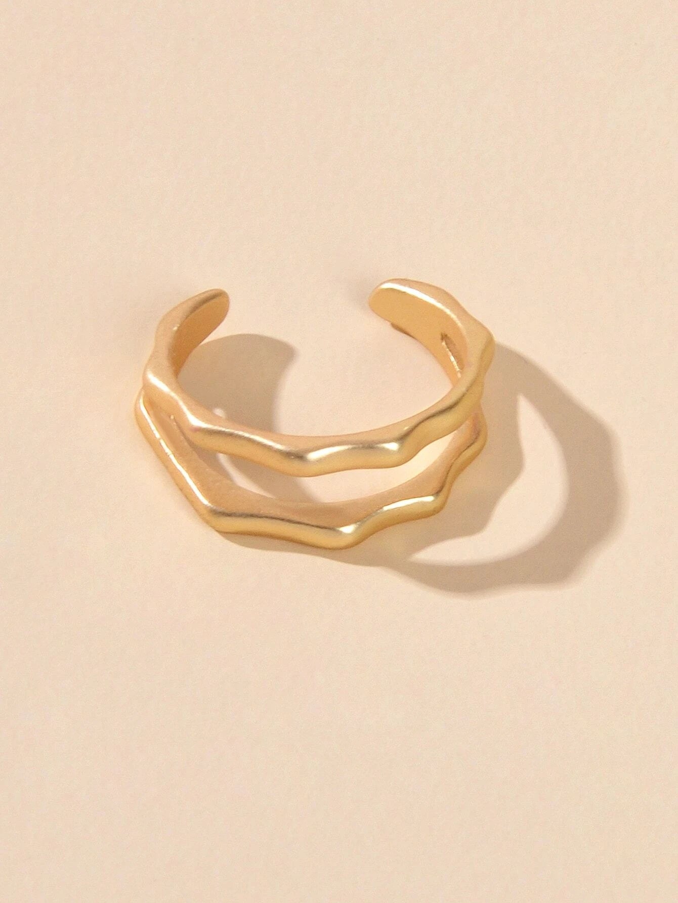Minimalist Jewellery Gold Metal Geometric Finger Ring Fashion Women