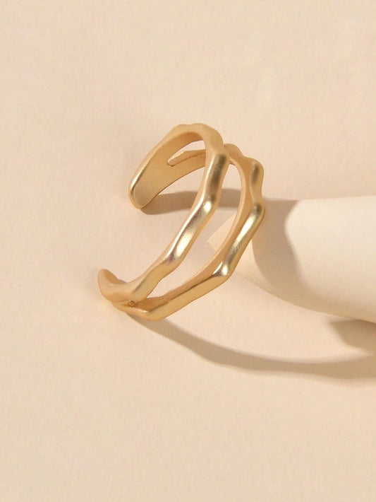 Minimalist Jewellery Gold Metal Geometric Finger Ring Fashion Women
