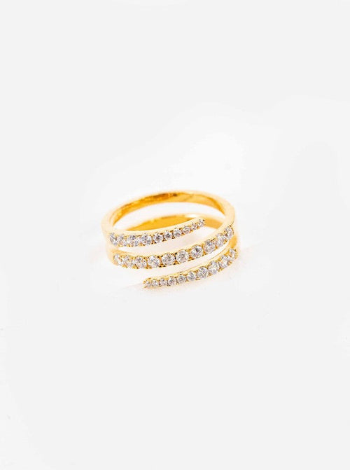 Stone Twist Adjustable Ring | Gold