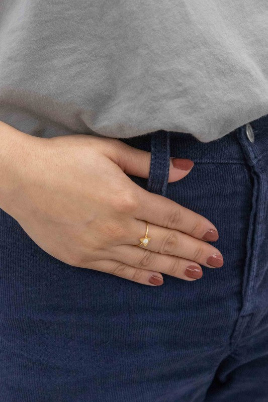 Pixum Delta Stone Ring | Pink